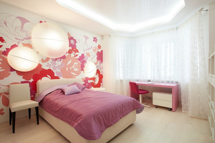 Wit en roze slaapkamer