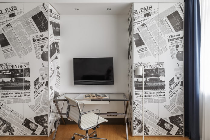 studeerkamer in een nis in de interieur