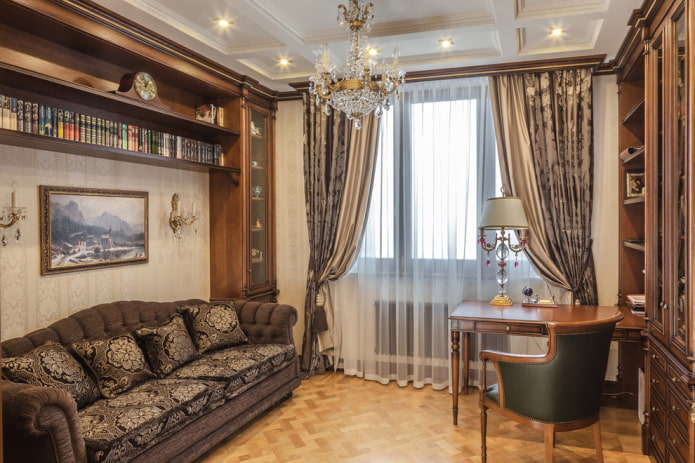 interieur van een studeerkamer in een klassieke stijl