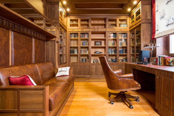 meubels in het interieur van de studeerkamer
