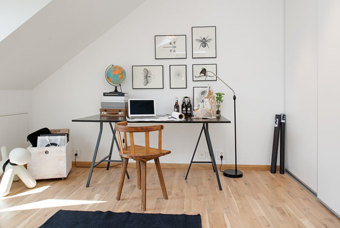 studeerkamerinterieur in Scandinavische stijl