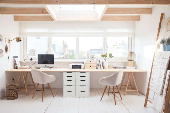 studeerkamerinterieur in Scandinavische stijl