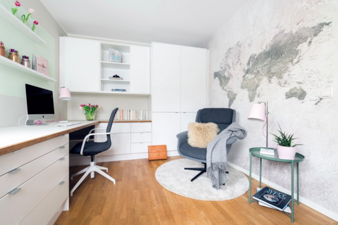 studeerkamerinterieur in Scandinavische stijl