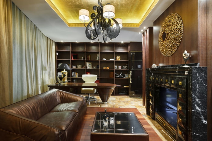 art deco studeerkamer interieur