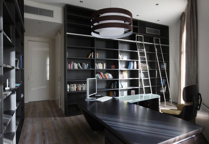 minimalistisch studeerkamerinterieur