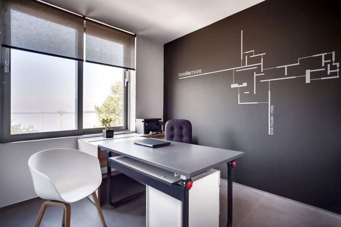 minimalistisch studeerkamerinterieur