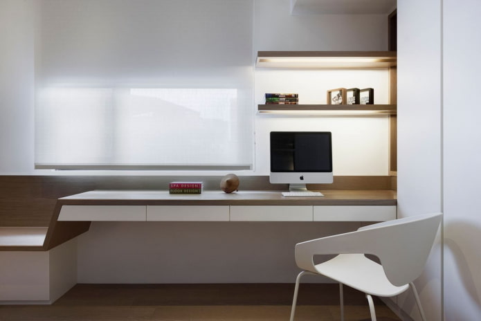 minimalistisch studeerkamerinterieur
