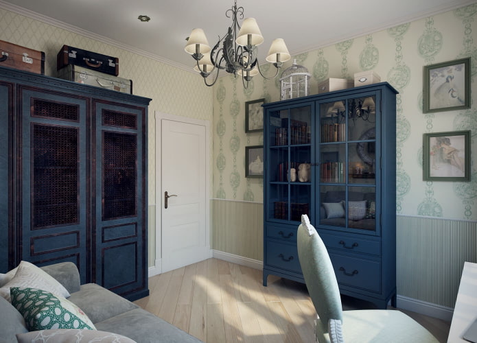 interieur van een studeerkamer in Proven?aalse stijl