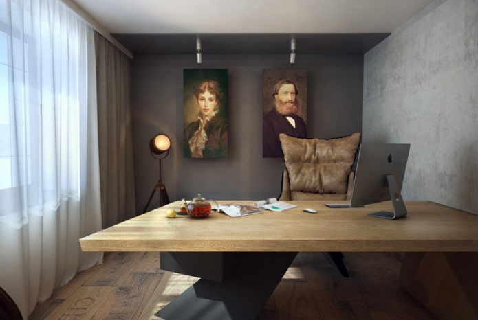 interieur van een studeerkamer in loftstijl