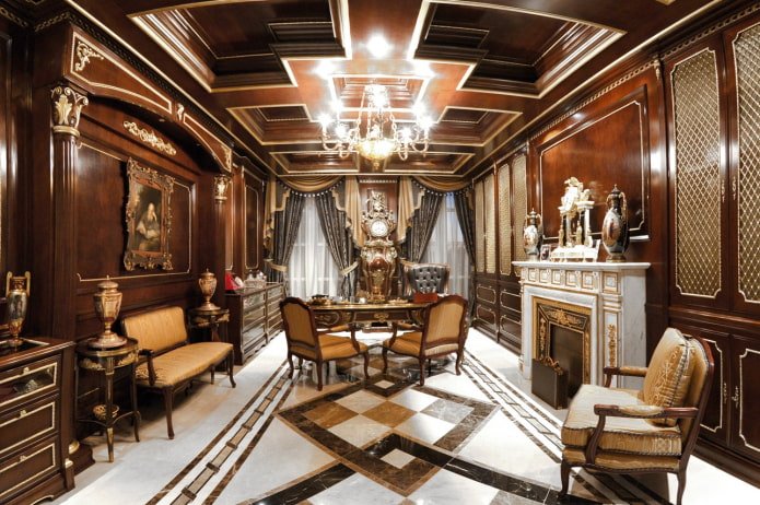interieur van een studeerkamer in barokstijl