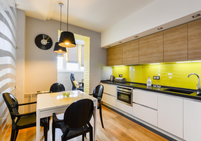 kleurenschema van het interieur van de keuken met een oppervlakte van 10 m?