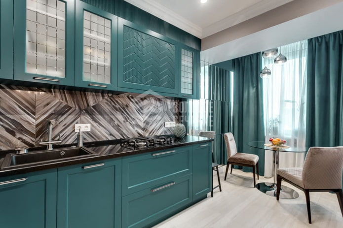 turquoise keuken