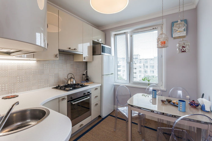 radiale gevels in de keuken