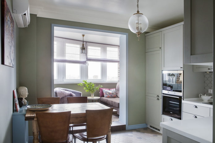 keuken gecombineerd met een balkon