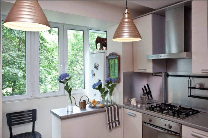 keuken gecombineerd met een balkon