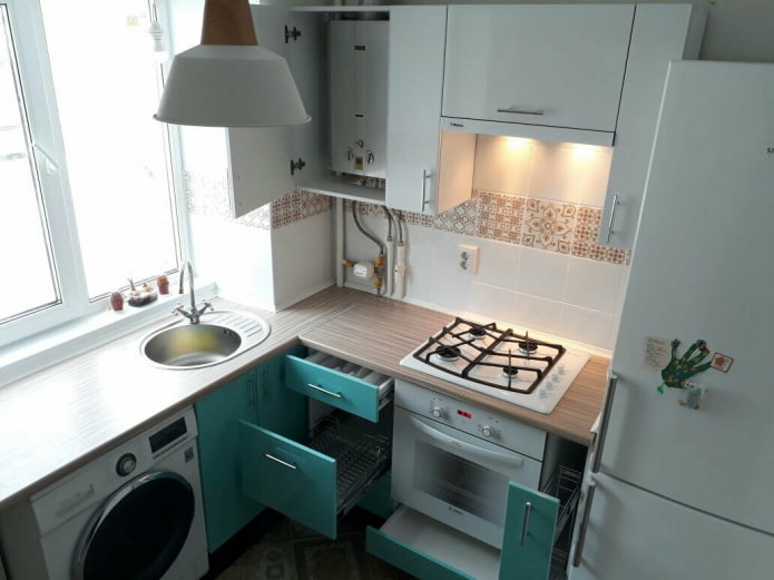 wasmachine in de keuken