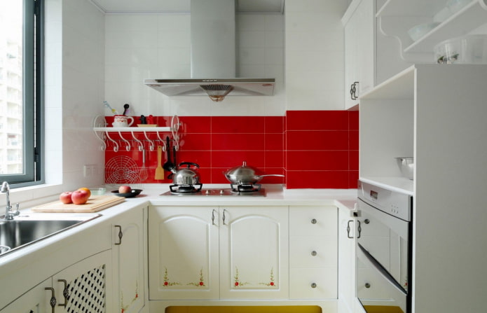 kleurenschema voor een keuken van 6 vierkante meter