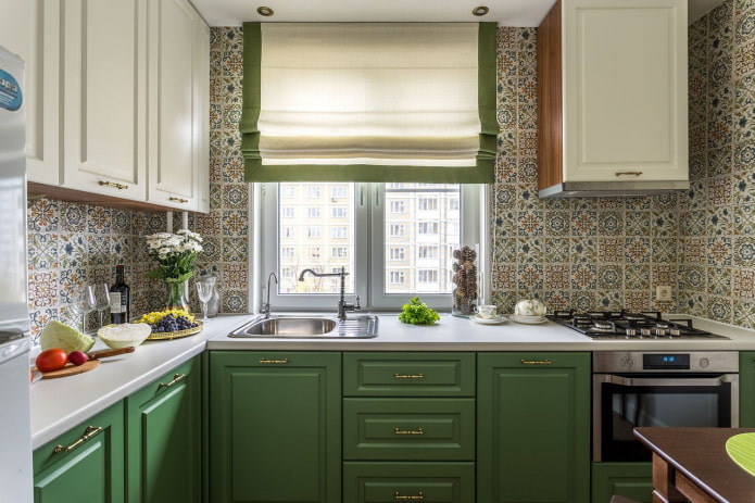 gordijnen in de keuken met 6 vlakken
