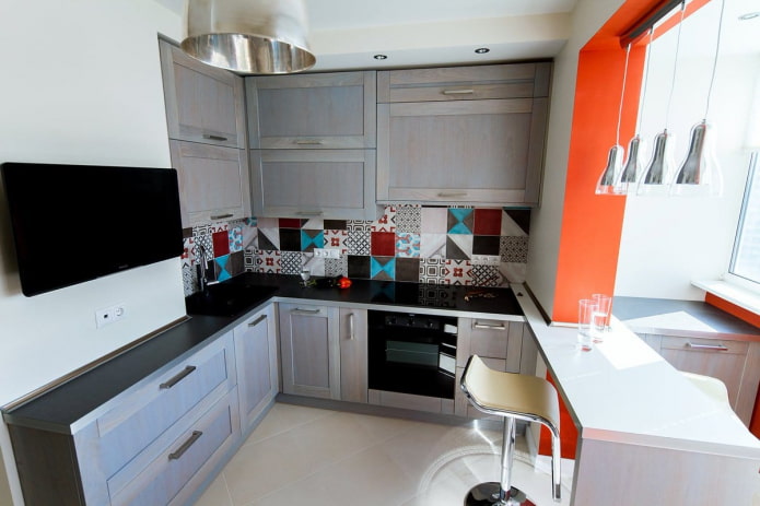 keukeninterieur van 6 vierkante meter
