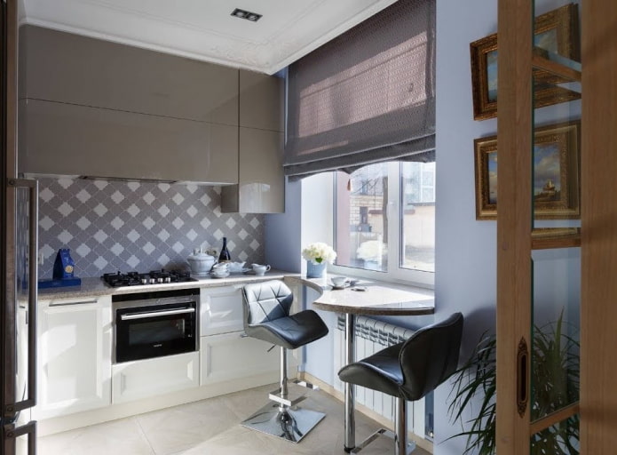 keukeninterieur van 6 vierkante meter
