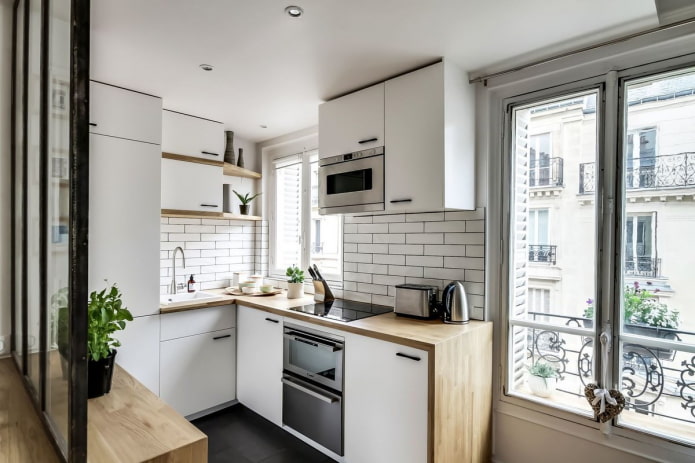 keukenoppervlakte van 8 m? in Scandinavische stijl