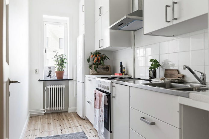 planning van een smalle keuken van 8 m?