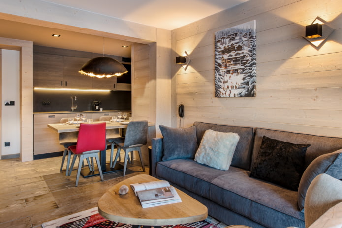 inrichting van een keuken-woonkamer van 17 vierkante meter