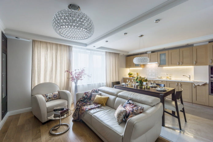 interieur van een vierkante woonkeuken