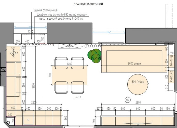 plattegrond met meubelopstelling
