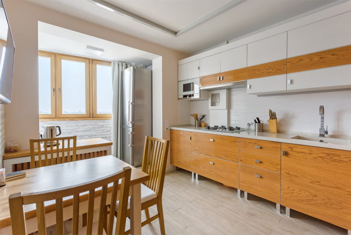 planning van een keuken gecombineerd met een loggia