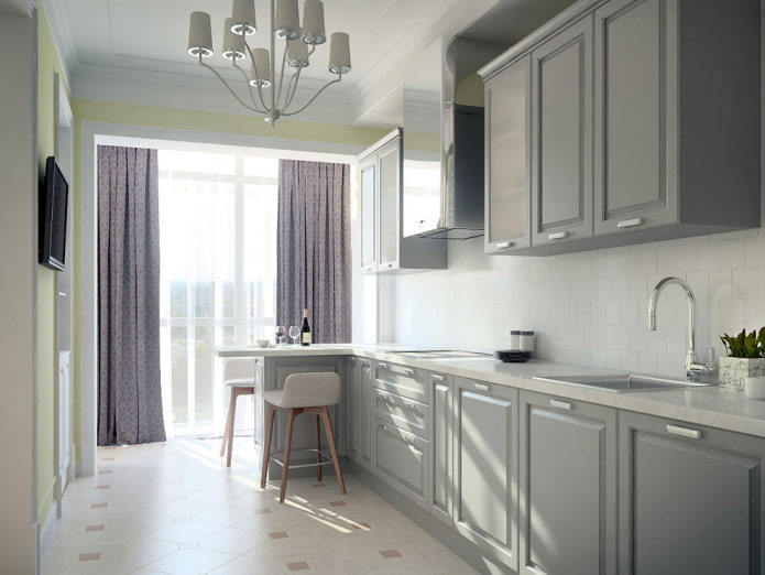 keuken gecombineerd met een balkon