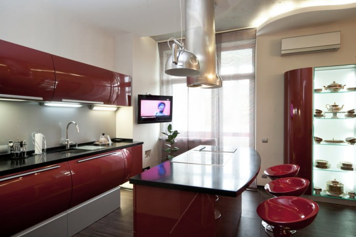 eilandbar in het keukeninterieur