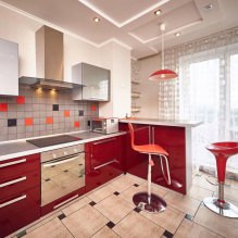 Keukenontwerp met bar: 60 moderne foto's van het interieur -4