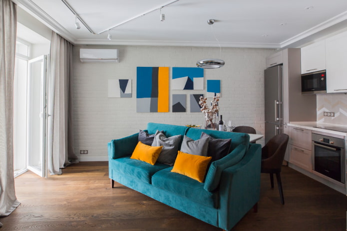 meubels in het interieur van gecombineerde kamers