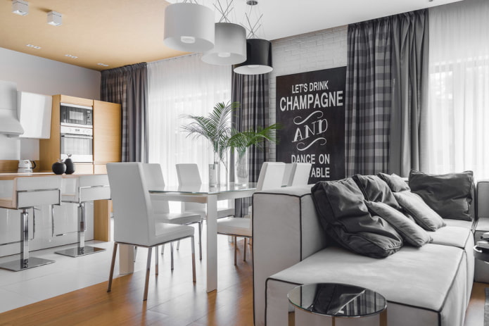 meubels in het interieur van gecombineerde kamers