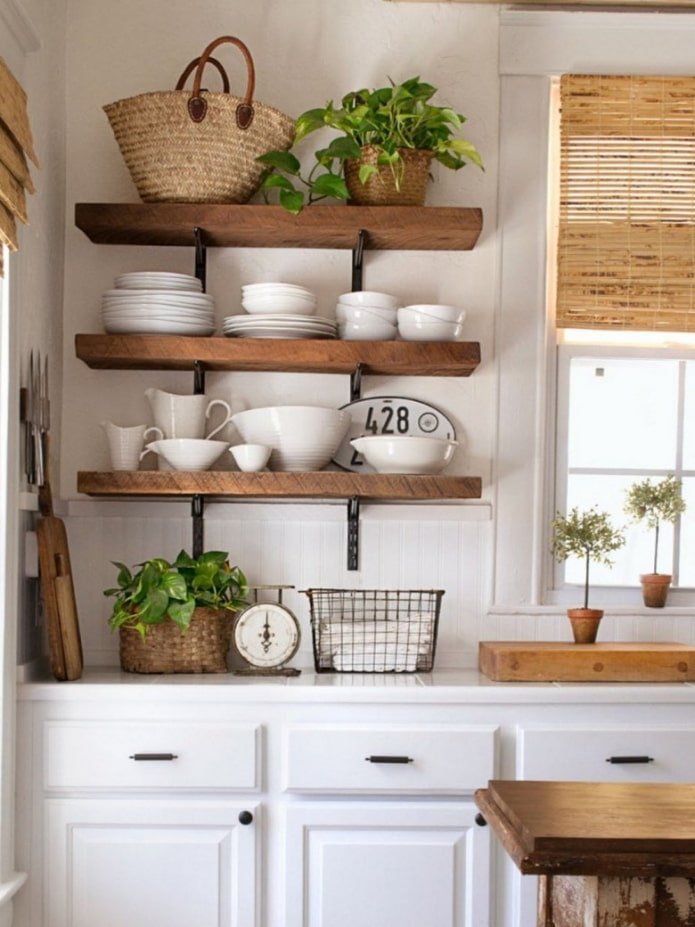 houten planken voor servies