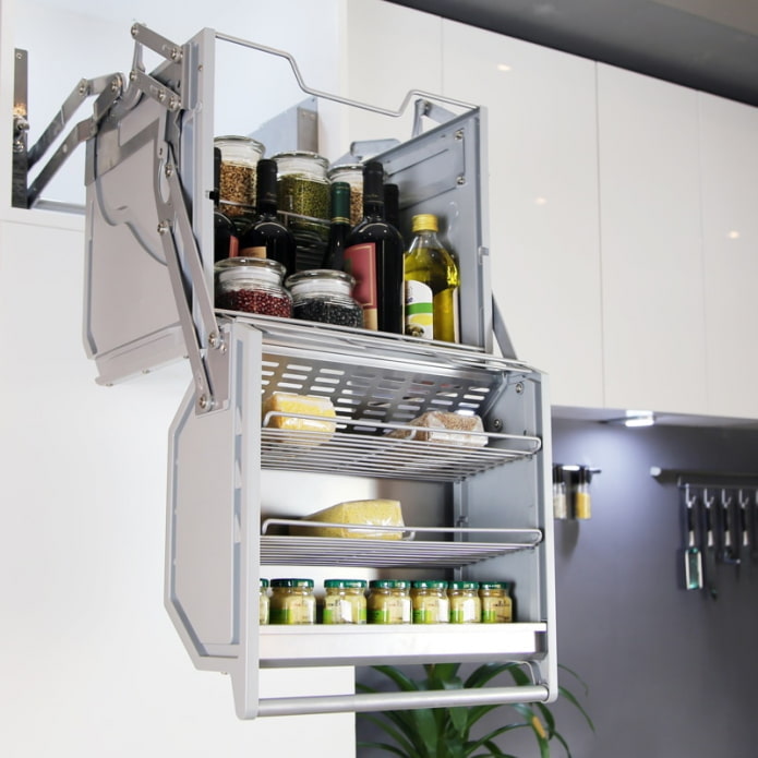 opvouwbaar opbergsysteem in de keuken