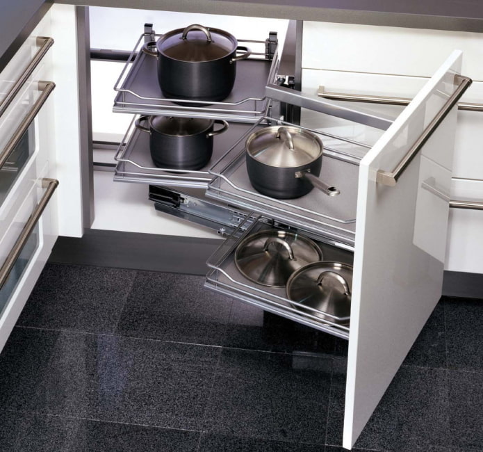 hoekopbergsysteem in de keuken