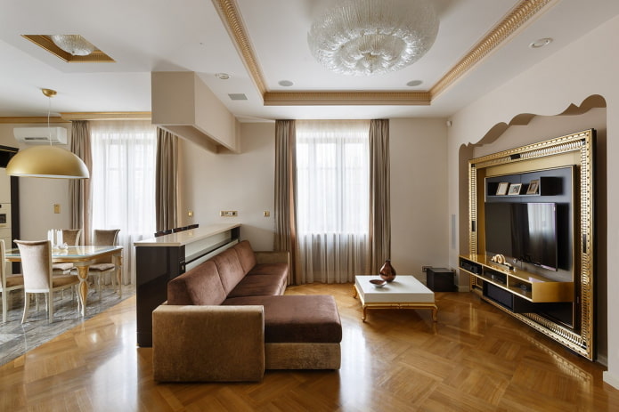 interieur van een driekamerappartement van 100 vierkante meter