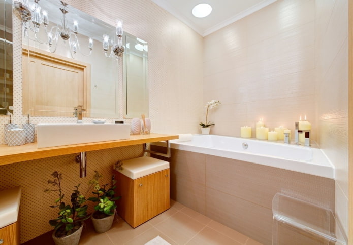 badkamerontwerp in het interieur van een appartement van 100 vierkante meter