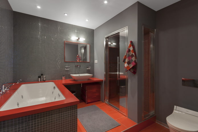 badkamerontwerp in het interieur van een appartement van 100 vierkante meter