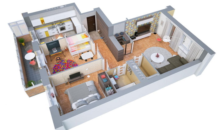 Indeling appartement van 100 vierkante meter