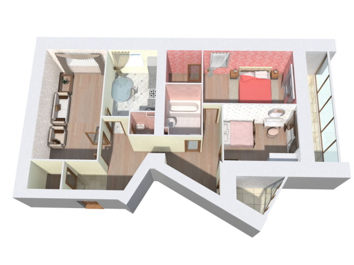 Indeling appartement van 100 vierkante meter