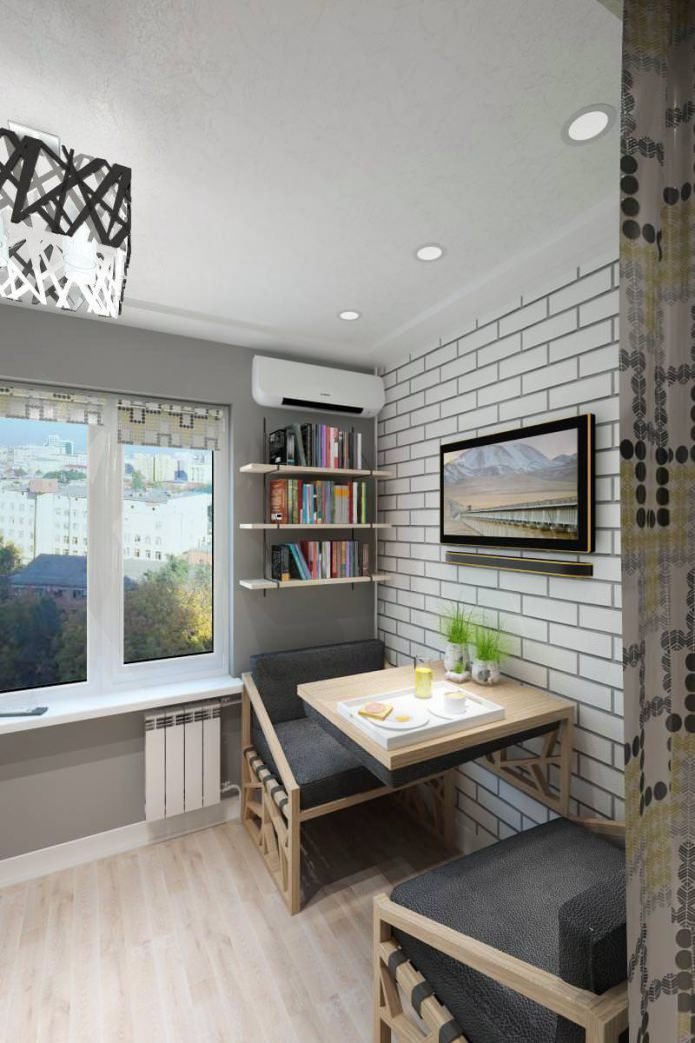 foto van het interieur van een appartement van 14 m?.