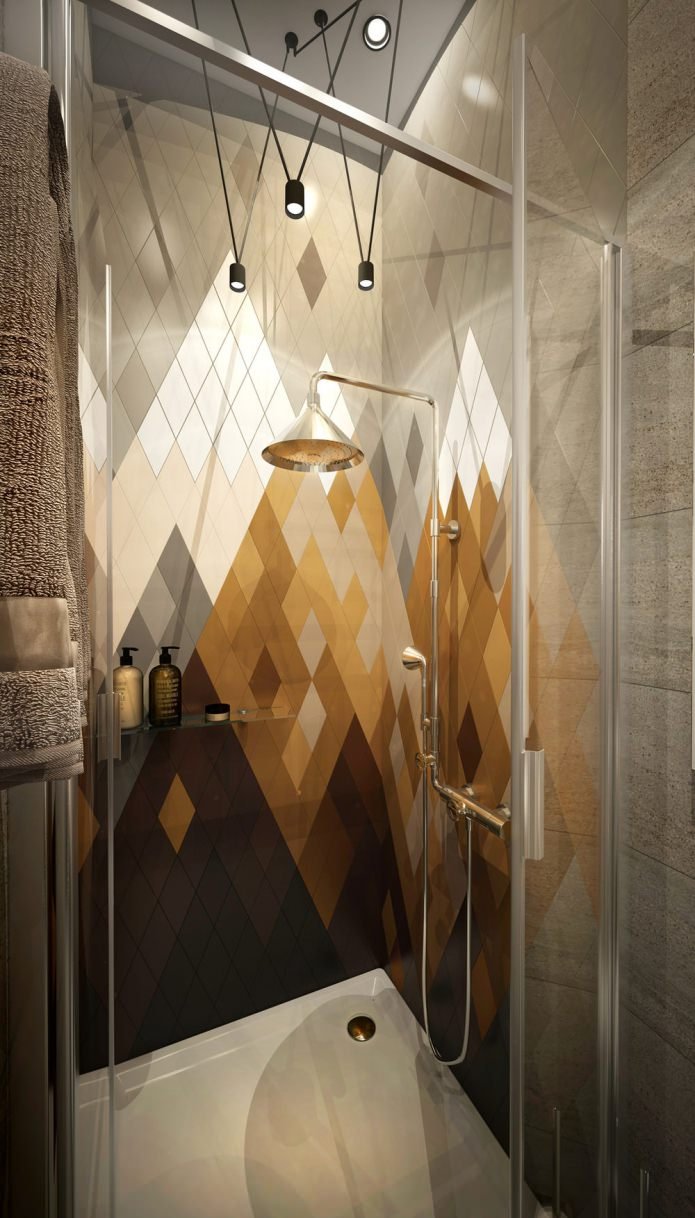 badkamer in het ontwerp van een klein appartement van 15 m?.
