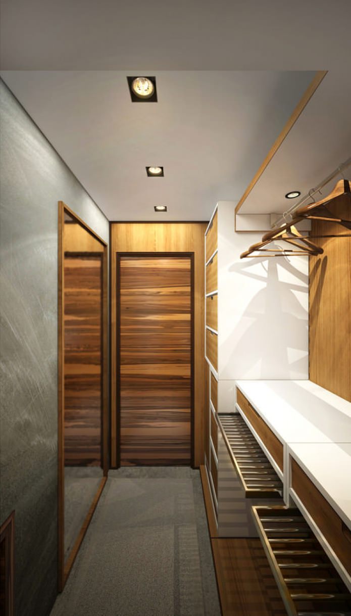 kleedkamer in het ontwerp van een klein appartement van 15 m?.