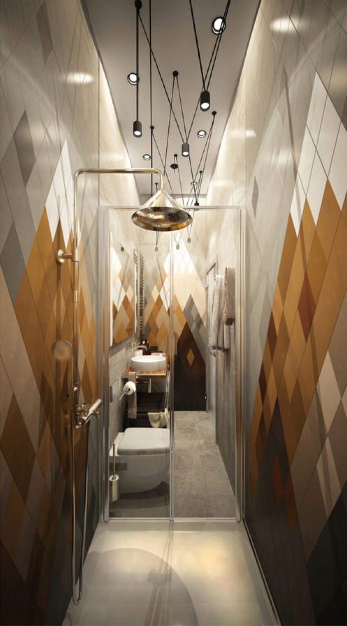 badkamer in het ontwerp van een klein appartement van 15 m?.