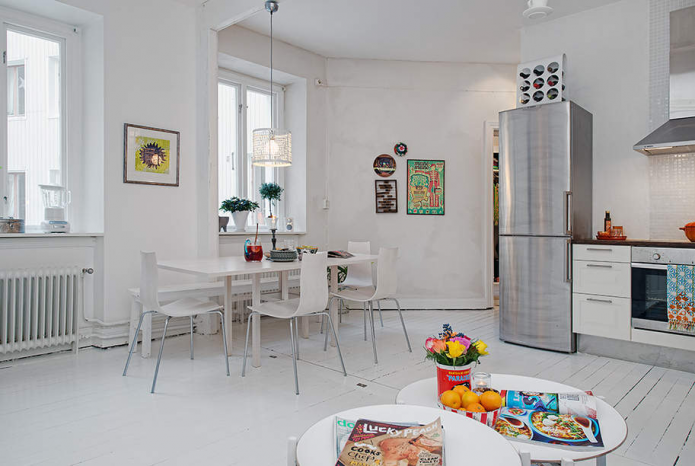 Eetgedeelte in een appartement van 34 m?