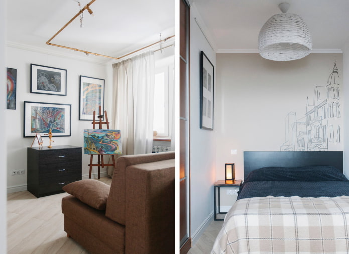 Woonkamer en slaapkamer