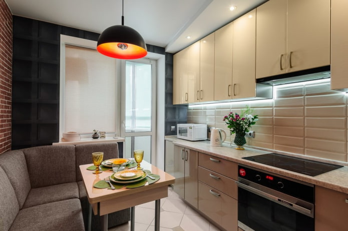 keukenontwerp in een appartement van 35 vierkante meter